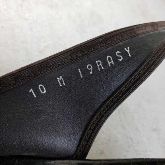 Donald J Pliner Couture Rasy Peep Toe Slingback Canvas Tortoise Wedge Sandal 10M - Picture 9 of 11